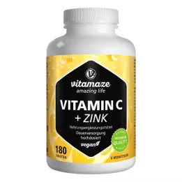 VITAMIN C 1000 mg suures annuses + tsink vegantabletid, 180 tk