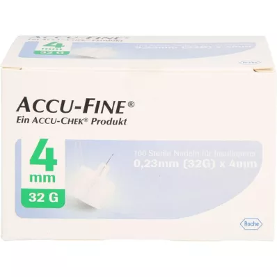 ACCU FINE steriilsed nõelad insuliinipliiatsitele 4 mm 32 G, 100 tk