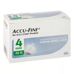 ACCU FINE steriilsed nõelad insuliinipliiatsitele 4 mm 32 G, 100 tk
