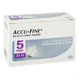 ACCU FINE steriilsed nõelad insuliinipliiatsitele 5 mm 31 G, 100 tk