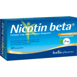 NICOTIN beeta Fruitmint 2 mg toimeainega närimiskumm, 30 tk