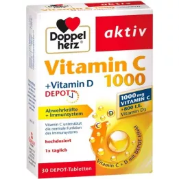 DOPPELHERZ C-vitamiin 1000+D-vitamiin Depot active, 30 tk