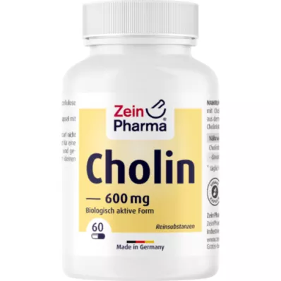 CHOLIN 600 mg puhast bitaartraadist veg.kapslit, 60 tk