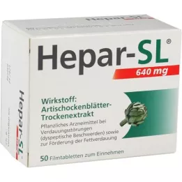 HEPAR-SL 640 mg õhukese polümeerikattega tabletid, 50 tk