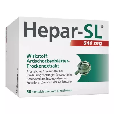 HEPAR-SL 640 mg õhukese polümeerikattega tabletid, 50 tk