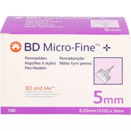BD MICRO-FINE+ pliiatsinõelad 0,25x5 mm, 100 tk