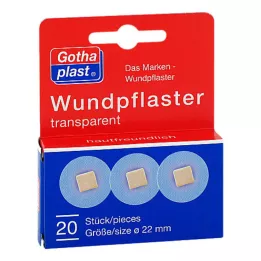 GOTHAPLAST haavaplaaster 2,2 cm läbipaistev, 20 tk