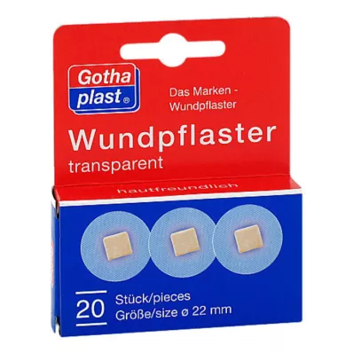 GOTHAPLAST haavaplaaster 2,2 cm läbipaistev, 20 tk