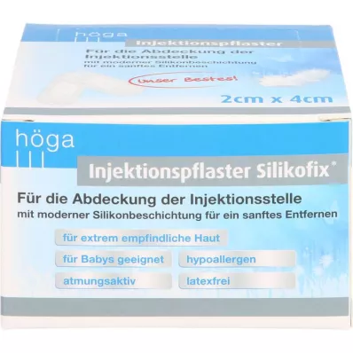 INJEKTIONSPFLASTER Silikofix 2x4 cm Höga, 100 tk