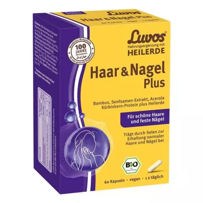 Luvos Healing Clay Organic Hair &amp; Nail Plus kapslid, 60 tk
