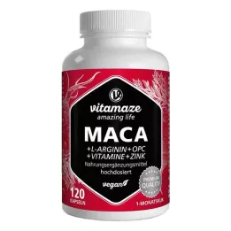 MACA 10:1 kõrge annus+L-arginiin+OPC+Vit.vegan Kps., 120 tk
