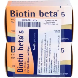 BIOTIN BETA 5 tabletti, 200 tk