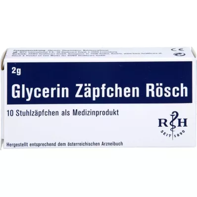 GLYCERIN ZÄPFCHEN Rösch 2 g kõhukinnisuse vastu, 10 tk