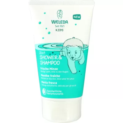 WELEDA Kids 2in1 Shower &amp; Šampoon värske piparmünt, 150 ml