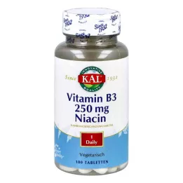 VITAMIN B3 NIACIN 250 mg tabletid, 100 tk