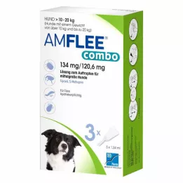 AMFLEE combo 134/120,6mg suukaudne lahus koertele 10-20kg, 3 tk