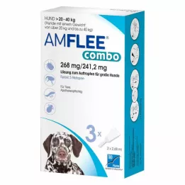 AMFLEE combo 268/241,2mg suukaudne lahus koertele 20-40kg, 3 tk