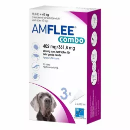 AMFLEE combo 402/361,8mg suukaudne lahus üle 40 kg kaaluvatele koertele, 3 tk