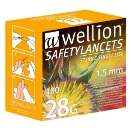 WELLION Safetylancets 28 G turvaemailid, 100 tk