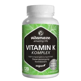 VITAMIN K1+K2 kompleks kõrge annusega vegan kapslid, 120 tk