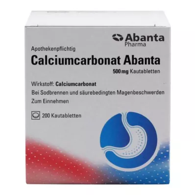 Kaltsiumkarbonaat Abanta 500 mg närimistabletid, 200 tk Kaltsiumkarbonaat Abanta 500 mg närimistabletid, 200 tk