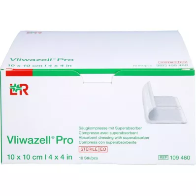 VLIWAZELL Pro superabsorb.compress.sterile 10x10 cm, 10 tk