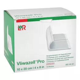 VLIWAZELL Pro superabsorb.compress.sterile 10x20 cm, 10 tk