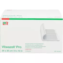 VLIWAZELL Pro superabsorb.compress.sterile 20x25 cm, 10 tk