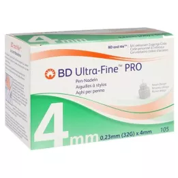 BD ULTRA-FINE PRO Pliiatsinõelad 4 mm 32 G 0,23 mm, 105 tk