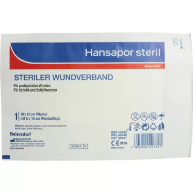 HANSAPOR steriilne haavaside 10x15 cm, 1 tk