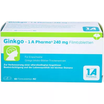 GINKGO-1A Pharma 240 mg õhukese polümeerikattega tabletid, 60 kapslit