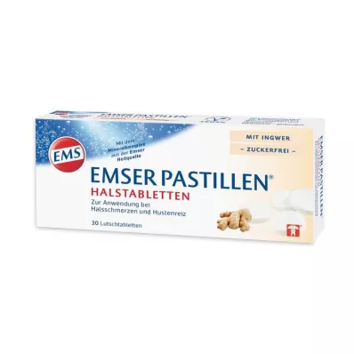 Emseri pastillid ingveriga suhkruvabad kurgupastillid, 30 tk