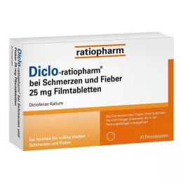 DICLO-RATIOPHARM valu ja palaviku puhul 25 mg FTA, 20 tk