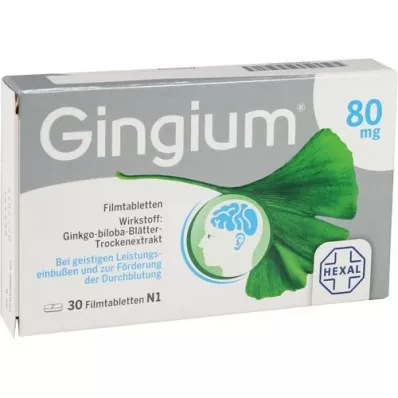 GINGIUM 80 mg õhukese polümeerikattega tabletid, 30 tk