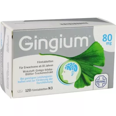 GINGIUM 80 mg õhukese polümeerikattega tabletid, 120 tk