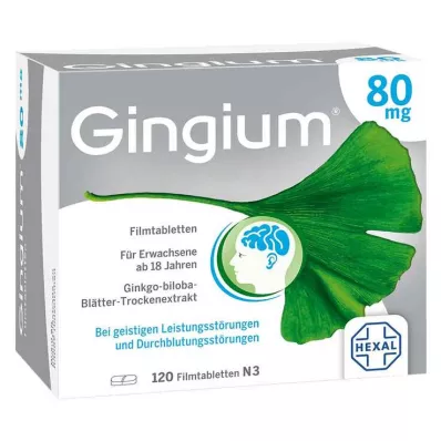 Gingium 80 mg õhukese polümeerikattega tabletid, 120 tk
