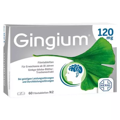 Gingium 120 mg õhukese polümeerikattega tabletid, 60 tk