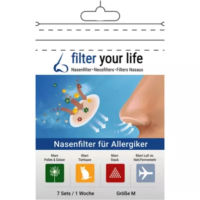 FILTER YOUR LIFE Ninafilter allergikutele suurus M, 7X2 tk