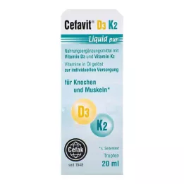 CEFAVIT D3 K2 vedelad puhtad tilgad suukaudseks kasutamiseks, 20 ml