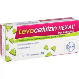 LEVOCETIRIZIN HEXAL allergiate puhul 5 mg õhukese polümeerikattega tabletid, 18 tk