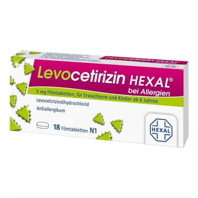 Levocetirizine Hexal allergiatele 5 mg õhukese polümeerikattega tabletid, 18 tk