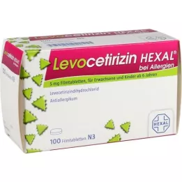 LEVOCETIRIZIN HEXAL allergiate puhul 5 mg õhukese polümeerikattega tabletid, 100 tk