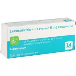 LEVOCETIRIZIN-1A Pharma 5 mg õhukese polümeerikattega tabletid, 50 tk