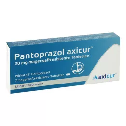 PANTOPRAZOL axicur 20 mg enteroaktiivsed tabletid, 7 tk