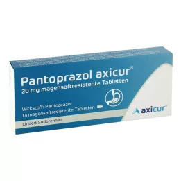 PANTOPRAZOL axicur 20 mg enteroaktiivsed tabletid, 14 tk