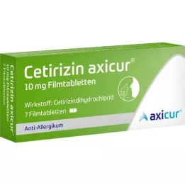 CETIRIZIN axicur 10 mg õhukese polümeerikattega tabletid, 7 tk