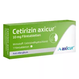 CETIRIZIN axicur 10 mg õhukese polümeerikattega tabletid, 7 tk