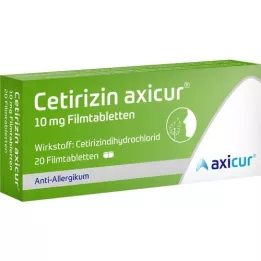 CETIRIZIN axicur 10 mg õhukese polümeerikattega tabletid, 20 tk