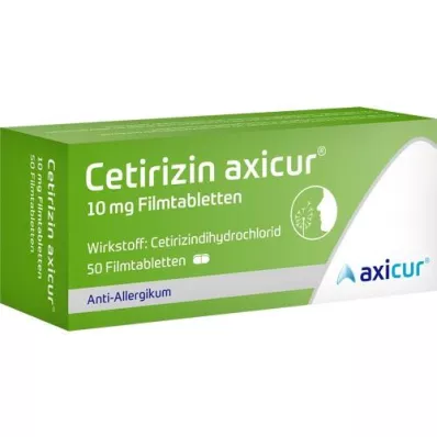 CETIRIZIN axicur 10 mg õhukese polümeerikattega tabletid, 50 tk