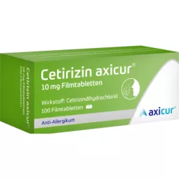 CETIRIZIN axicur 10 mg õhukese polümeerikattega tabletid, 100 tk
